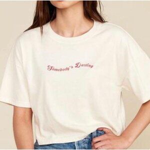 NWT MATE the Label Organic Cotton Cream Roxy "Somebody's Darling" Crop Top - S
